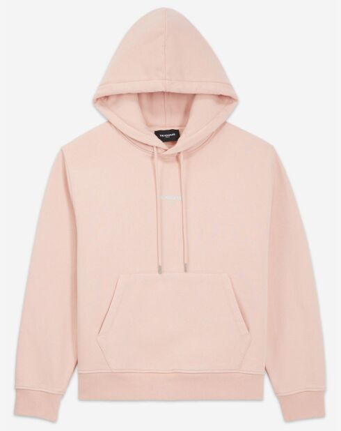 Rosafarbener Kapuzenpullover mit Logo-Print