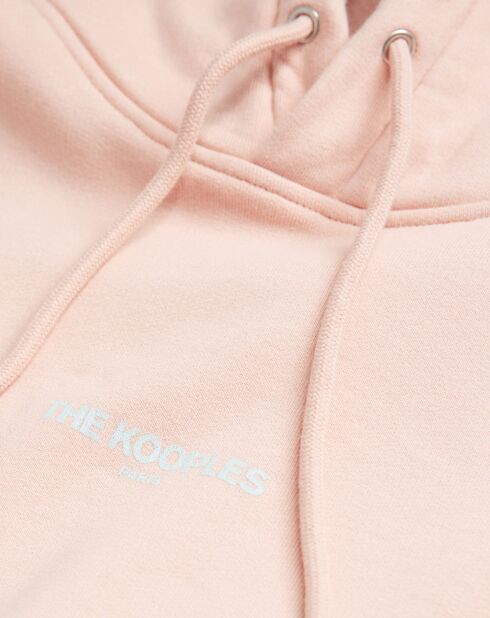 Rosafarbener Kapuzenpullover mit Logo-Print