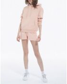 Rosafarbener Kapuzenpullover mit Logo-Print