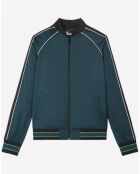 Sweat zippé Detail Rib vert/marine