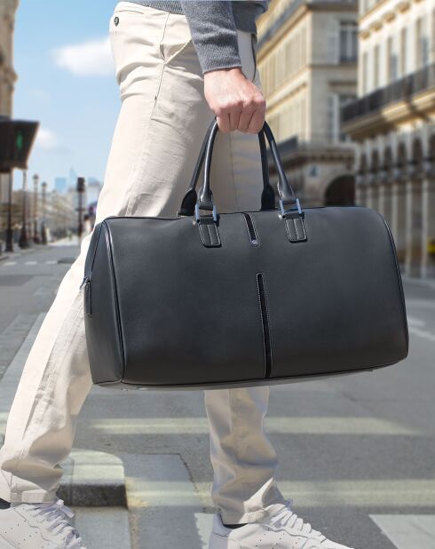 Sac de voyage en Cuir 48h Concorde noir - 50x29x24 cm