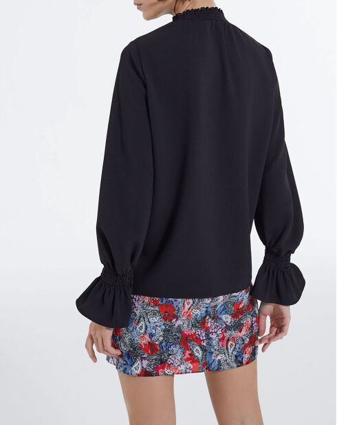 Top met lange mouwen en zwart elastisch manchetdetail