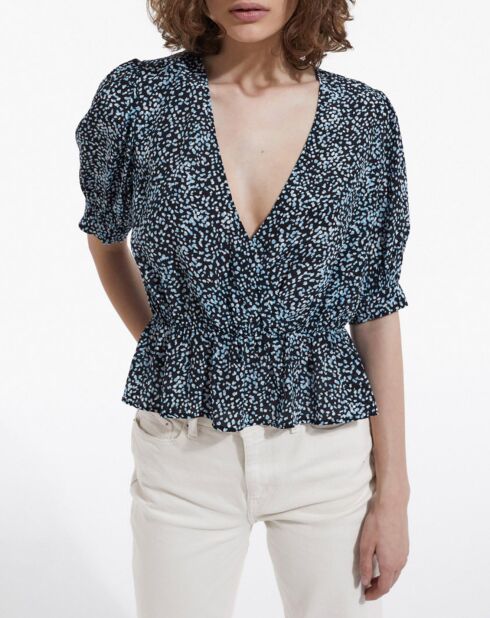 Top manches courtes Summer Dot ink bleu