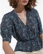 Top manches courtes Summer Dot ink bleu