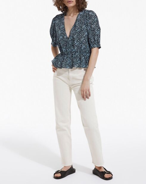 Top manches courtes Summer Dot ink bleu