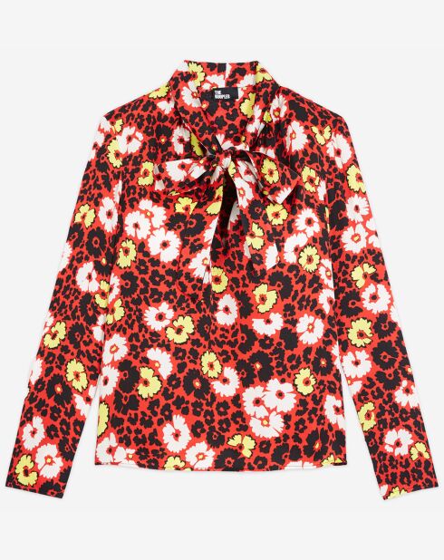 Wild Blossom Rot/Gelbes Lavalier-Top