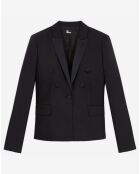 Schwarze Anzugjacke aus Wollmischung