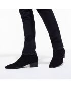 Chelsea Boots en Velours de Cuir noires