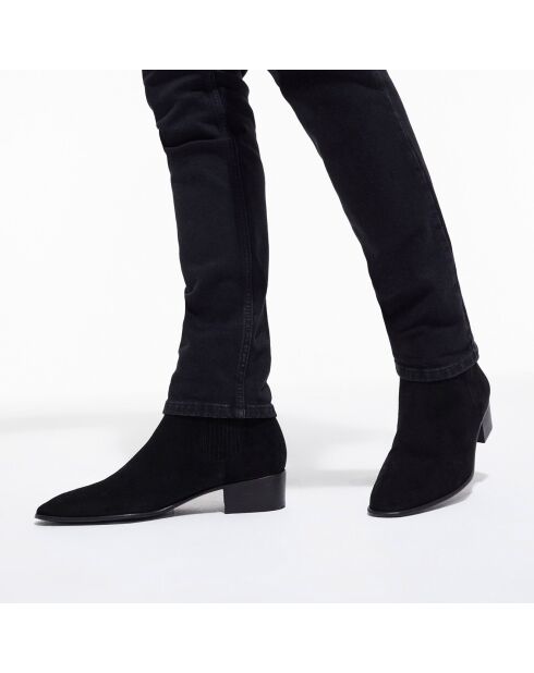 Chelsea Boots en Velours de Cuir noires