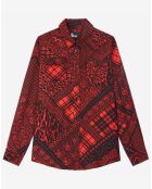Chemise détail patte Boutonnage rouge/noir