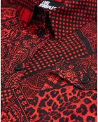 Chemise détail patte Boutonnage rouge/noir