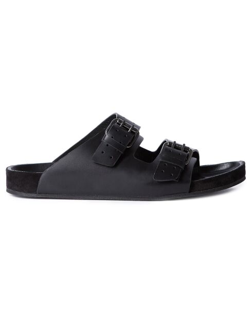 Sandales en Cuir avec boucles en Métal noires