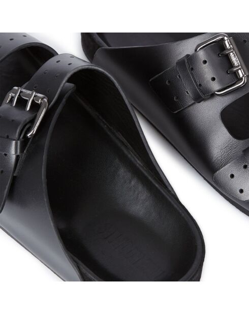 Sandales en Cuir avec boucles en Métal noires