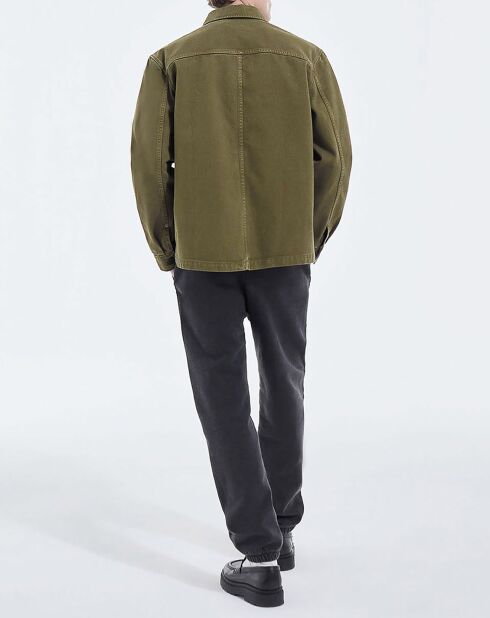 Blouson type veste de travail en Coton kaki