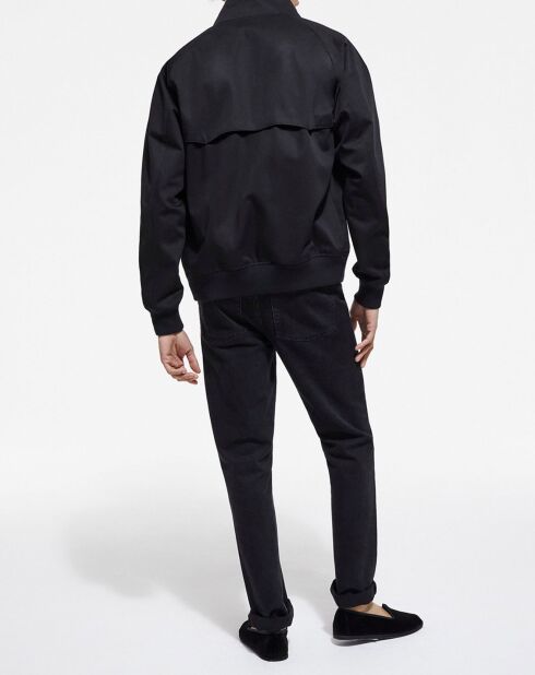 Blouson col officier zip devant noir