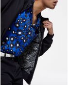 Blouson col officier zip devant noir