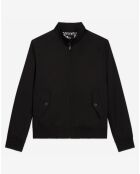 Blouson col officier zip devant noir