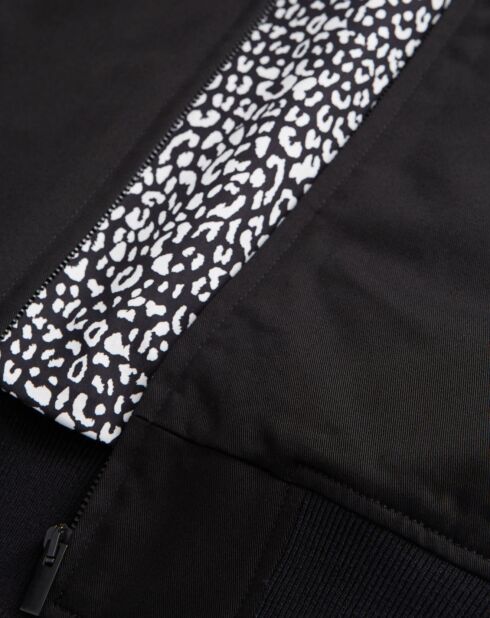 Blouson col officier zip devant noir