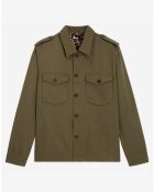 Blouson tissu chevron avec doublure Léopard olive night