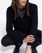 Cardigan 100% Laine avec détails point noir