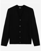 Cardigan 100% Laine avec détails point noir
