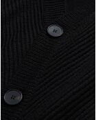 Cardigan 100% Laine avec détails point noir