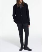 Cardigan 100% Laine avec détails point noir