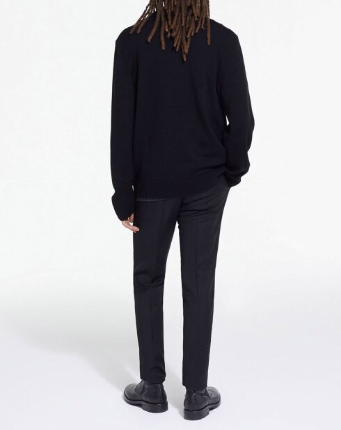 Cardigan 100% Laine avec détails point noir