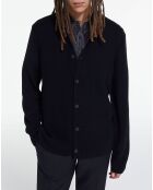 Cardigan 100% Laine avec détails point noir