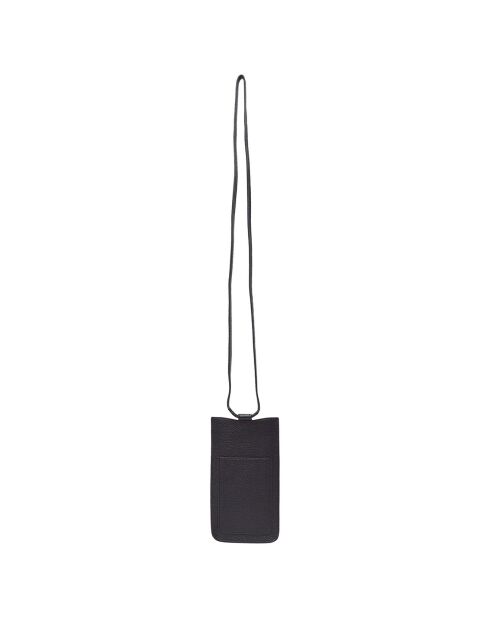 Étui porte-télépone en Cuir Ambre noir - 10.5x19 cm