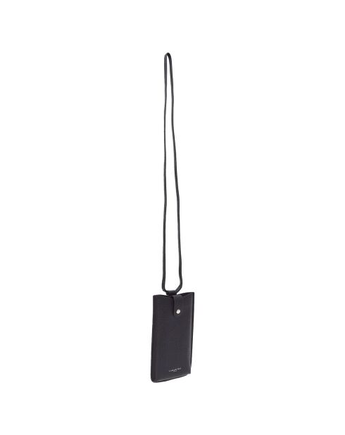 Étui porte-télépone en Cuir Ambre noir - 10.5x19 cm
