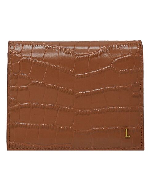 Porte-cartes en Cuir Saphir cognac - 12x9.5x2.5 cm