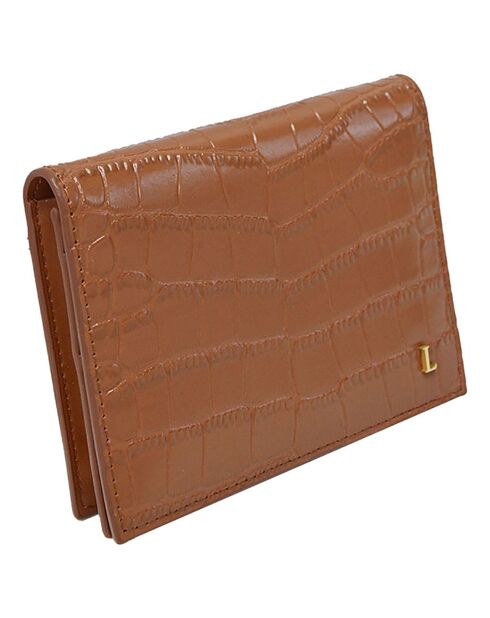 Porte-cartes en Cuir Saphir cognac - 12x9.5x2.5 cm