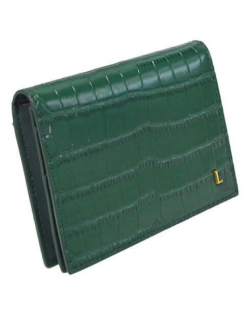 Porte-cartes en Cuir Saphir vert émeraude - 12x9.5x2.5 cm