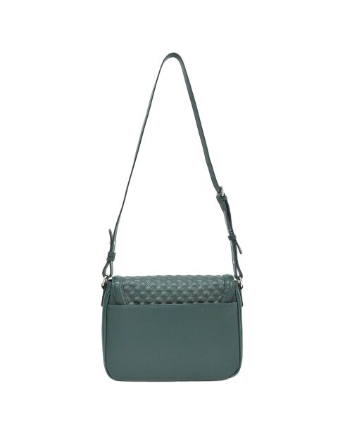 Sac bandoulière en Cuir Séduction vert foncé - 27x21x9 cm