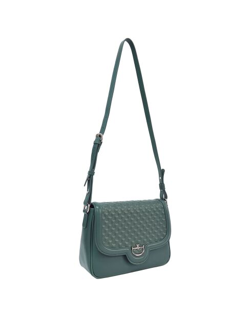 Sac bandoulière en Cuir Séduction vert foncé - 27x21x9 cm