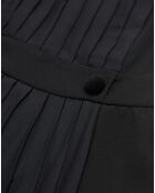 Robe 100% Soie Longue manches longues base Dentelle noire