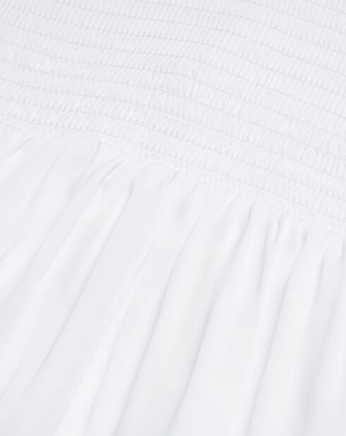 Top manches longues avec col Smock blanc