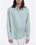 Chemise Wako manches longues bleu/vert