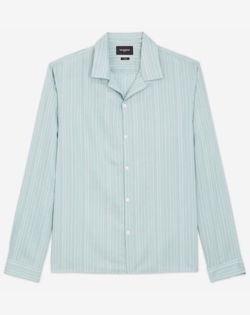 Blauw/groen Wako shirt met lange mouwen