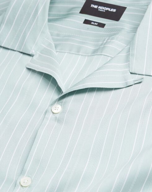 Blauw/groen Wako shirt met lange mouwen