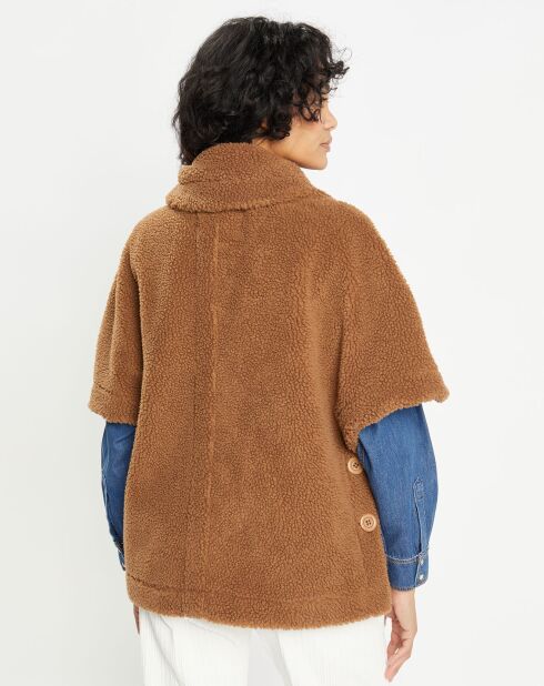 Cape en Fausse Fourrure marron
