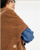 Cape en Fausse Fourrure marron