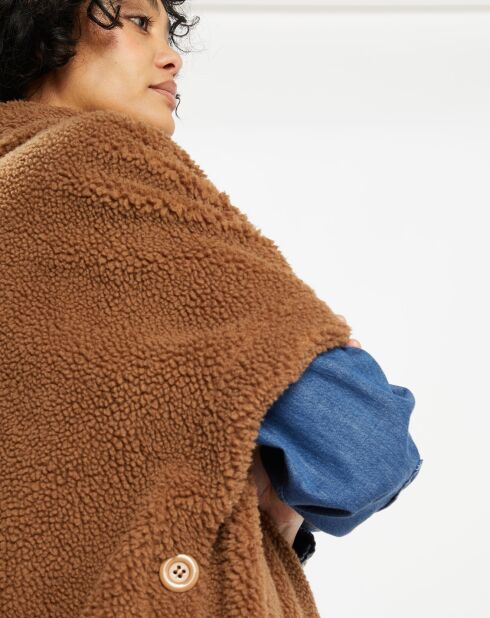 Cape en Fausse Fourrure marron