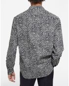 Chemise manches longues Punk Léo noir/blanc
