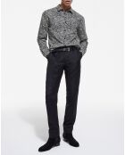 Chemise manches longues Punk Léo noir/blanc