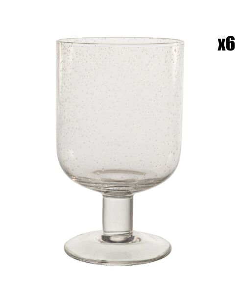 6 Verres à pieds Pernille transparent  - D.8x13.5 cm