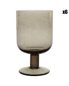 6 Verres à pieds Pernille fumé  - D.8x13.5 cm