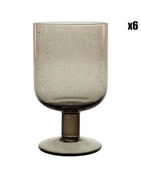 6 Verres à pieds Pernille fumé  - D.8x13.5 cm