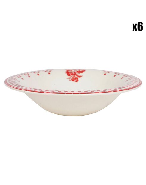 6 Coupelles Damier rouges  - D.20 cm